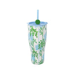Stainless Steel Tumbler With Straw, Swayin in the Breeze