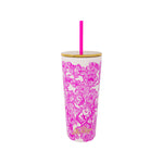 Acrylic Tumbler with Straw, Unforgettable Pink