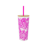 Acrylic Tumbler with Straw, Unforgettable Pink