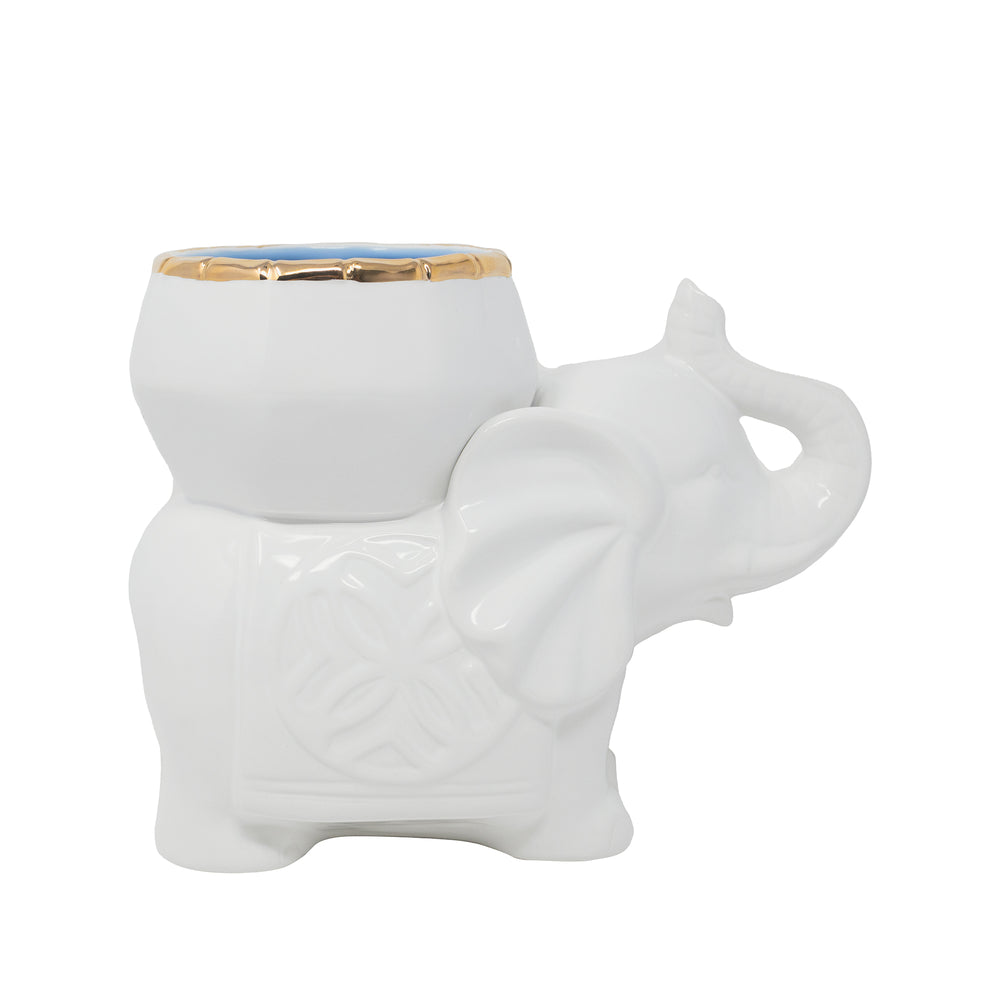 Ceramic Cachepot, Hydrangea Blue
