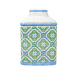 Ceramic Tissue Holder, Bamboo Logo Trellis