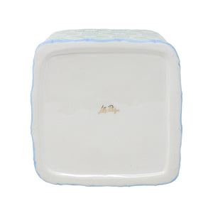 Ceramic Tissue Holder, Bamboo Logo Trellis