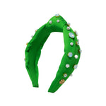 Embellished Knot Headband, Peninsula Green
