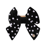 Embellished Velvet Barrette Bow, Onyx