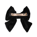 Embellished Velvet Barrette Bow, Onyx