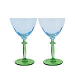 Wine Glass Set, Hydrangea Blue