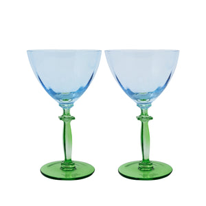 Wine Glass Set, Hydrangea Blue