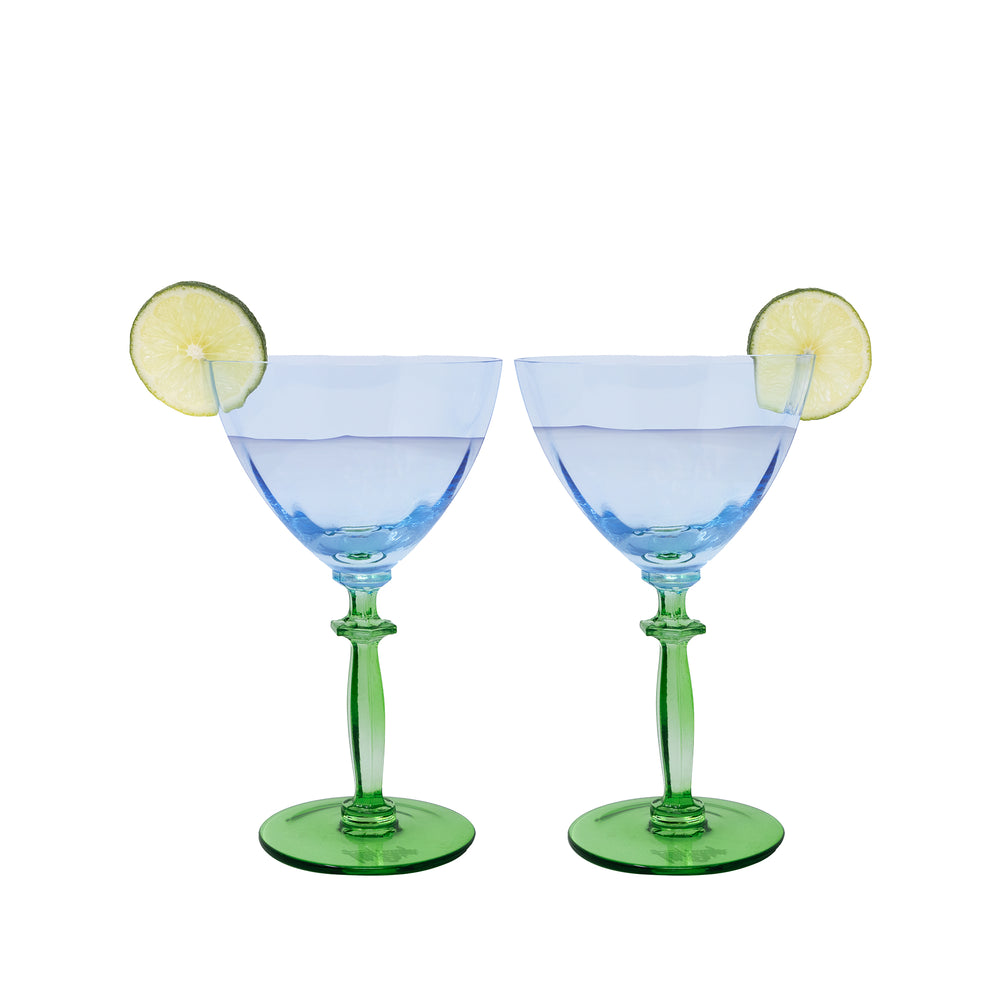 Wine Glass Set, Hydrangea Blue