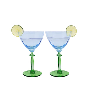 Wine Glass Set, Hydrangea Blue