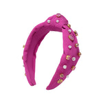 Embellished Knot Headband, Electric Fuchsia