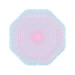 Melamine Appetizer Plate Set, Blue and Pink Stripe