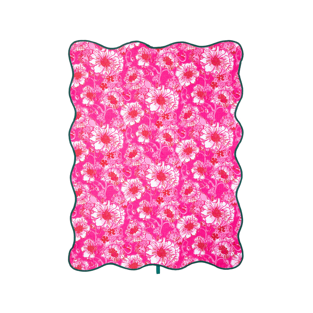 Scallop Edge Tea Towel Set, Feeling Poppy/Glowing Gardens