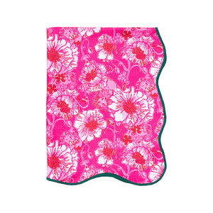 Scallop Edge Tea Towel Set, Feeling Poppy/Glowing Gardens