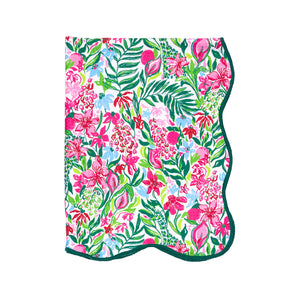 Scallop Edge Tea Towel Set, Feeling Poppy/Glowing Gardens