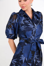 Charlotte Gown Royal Blue Pansy Vine Organza