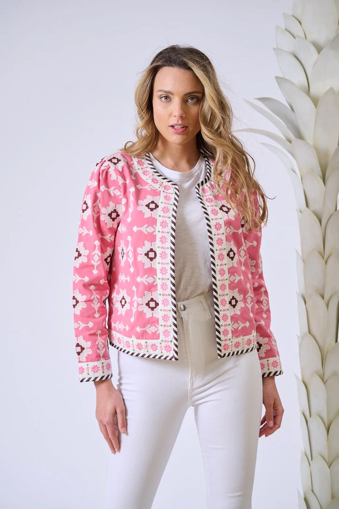 Rosy Jacket - Pink Embroidered