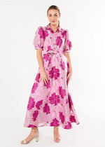 Charlotte Gown Magenta Pansy Vine Organza