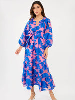 Elise Dress Pink and Blue Tea Rose Organza