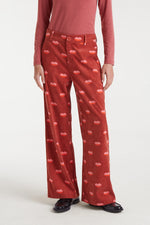 Lips Corduroy Pants - Brown