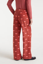 Lips Corduroy Pants - Brown