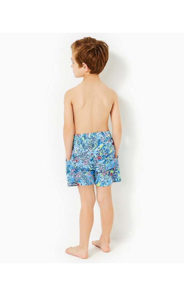
            
                Load image into Gallery viewer, Lilly Pulitzer x Southern Tide Boys Youth Printed Swim Trunk - Lilly Loves South Carolina
            
        
