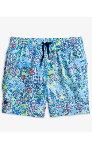 
            
                Load image into Gallery viewer, Lilly Pulitzer x Southern Tide Boys Youth Printed Swim Trunk - Lilly Loves South Carolina
            
        
