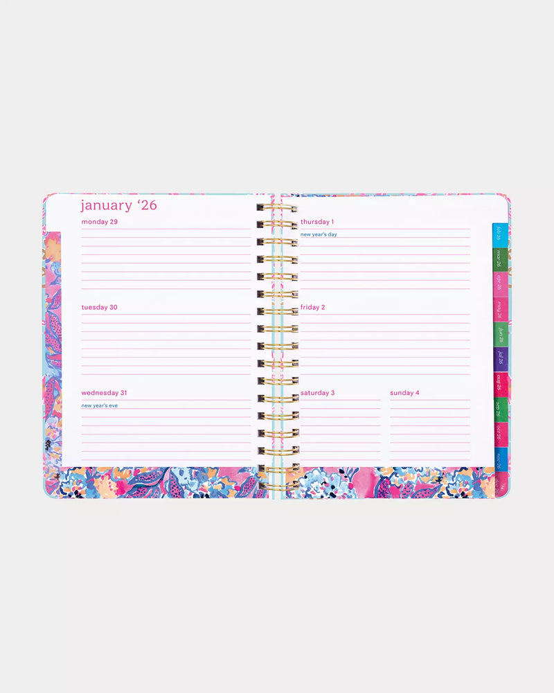 2025-2026 17 Month Large Agenda, Royal Coral