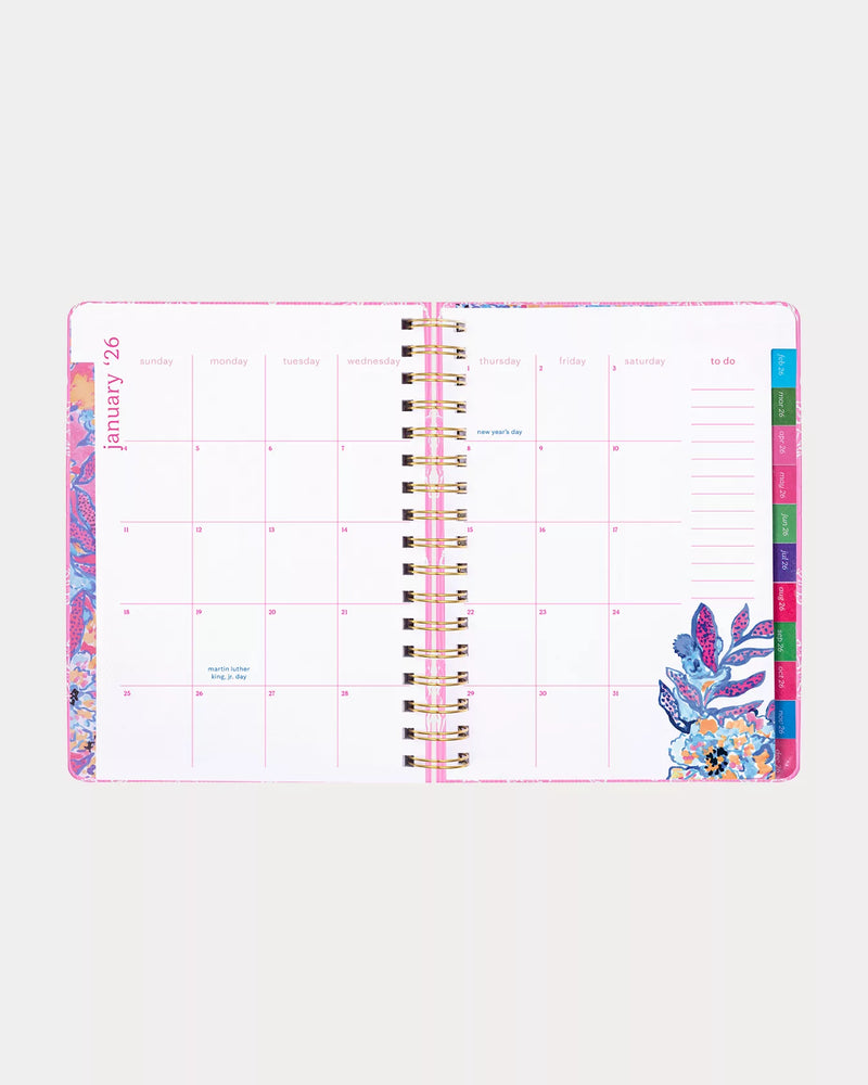2025-2026 17 Month Large Agenda, Rousseau Pink Cute as Shell