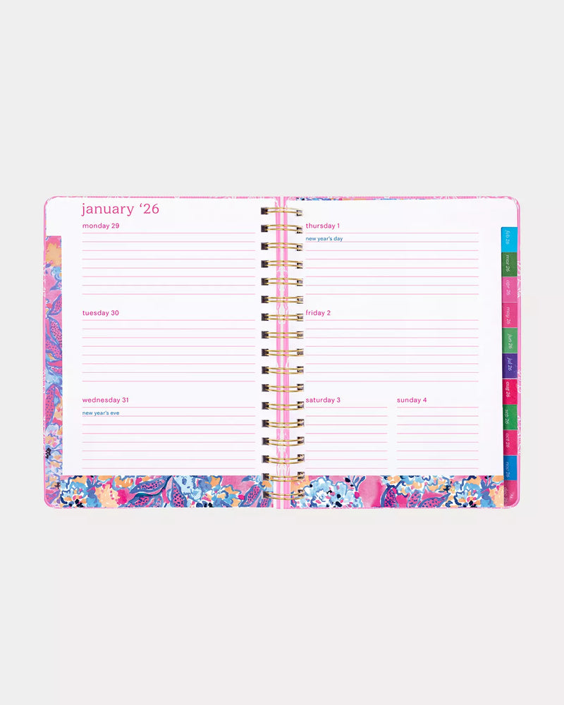 2025-2026 17 Month Large Agenda, Rousseau Pink Cute as Shell