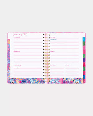 2025-2026 17 Month Large Agenda, Rousseau Pink Cute as Shell