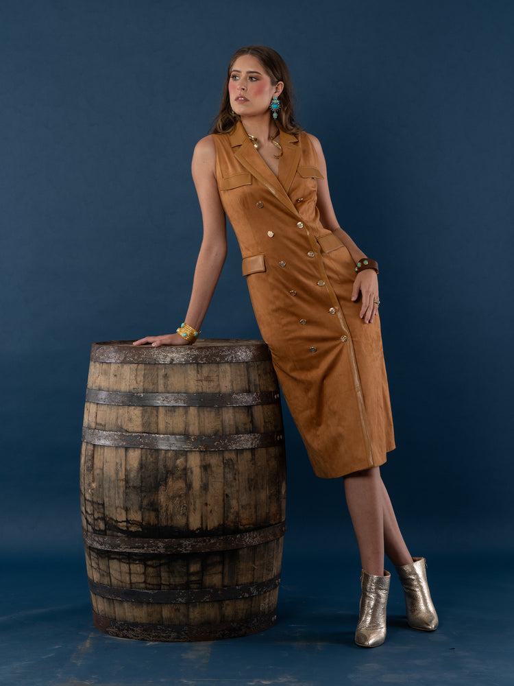 Kelly Dress - Brown Sugar Suede