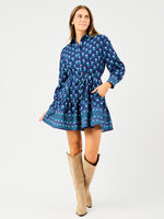 Maya Dress Blue Floral Foulard