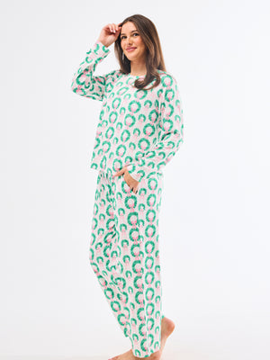 Annie PJ Set Rosy Wreaths