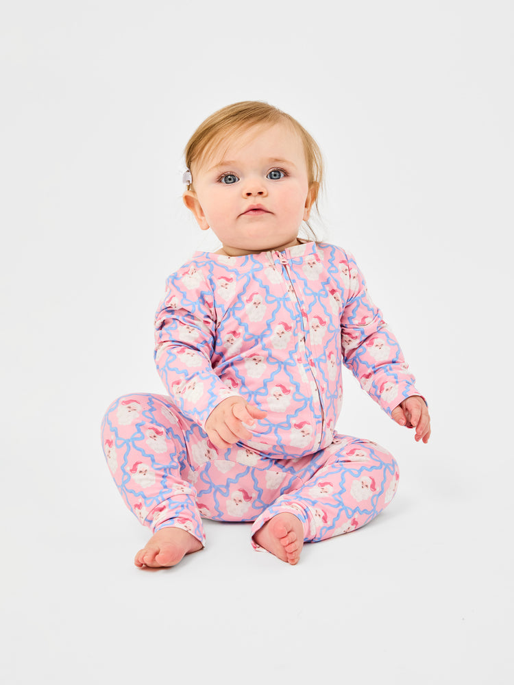 Baby Onesie PJ Santa Baby Bows