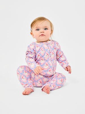 Baby Onesie PJ Santa Baby Bows