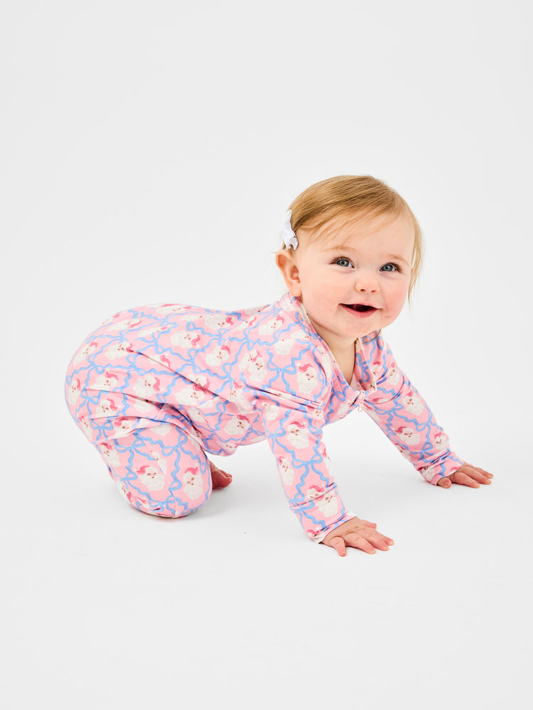 Baby Onesie PJ Santa Baby Bows