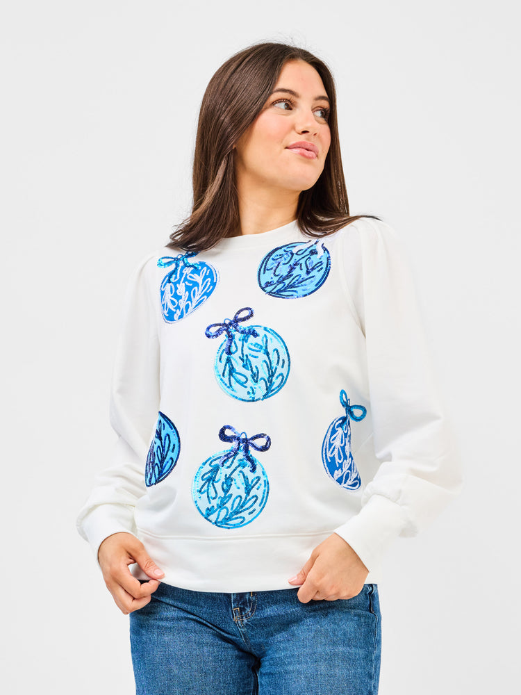 Kelly Sweatshirt Blue Ornaments