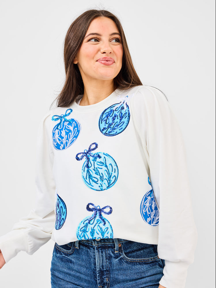 Kelly Sweatshirt Blue Ornaments