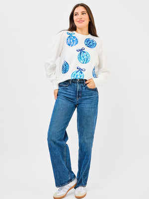 Kelly Sweatshirt Blue Ornaments