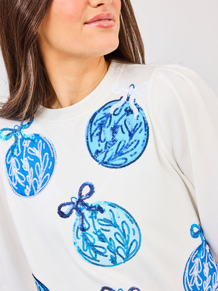 Kelly Sweatshirt Blue Ornaments