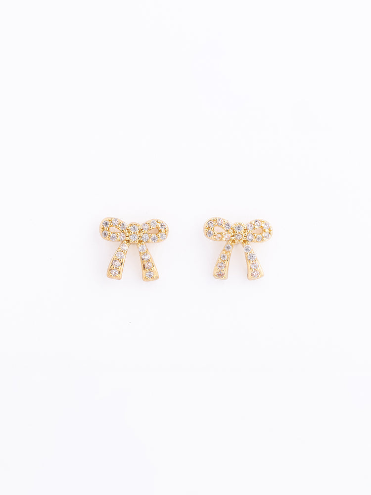 Holiday Earring Bow Clear