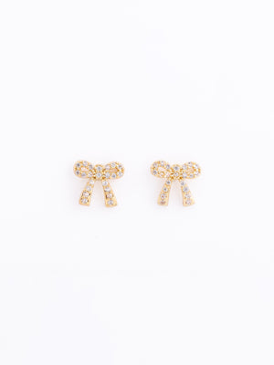 Holiday Earring Bow Clear