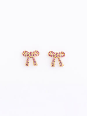 Holiday Earring Bow Red
