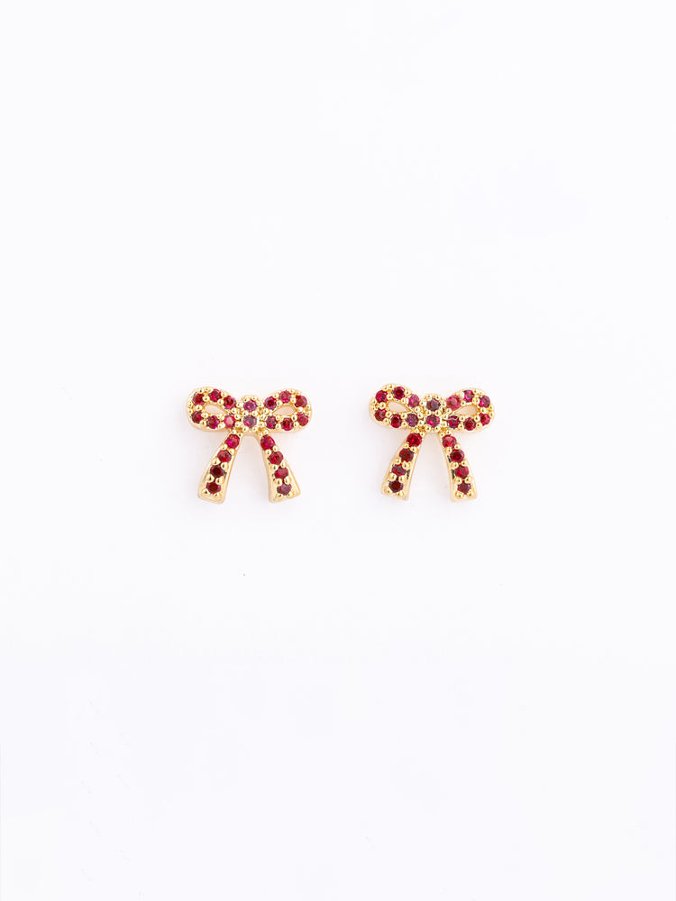 Holiday Earring Bow Pink