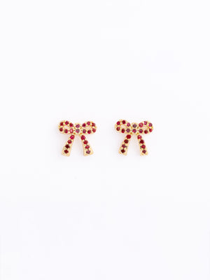 Holiday Earring Bow Pink