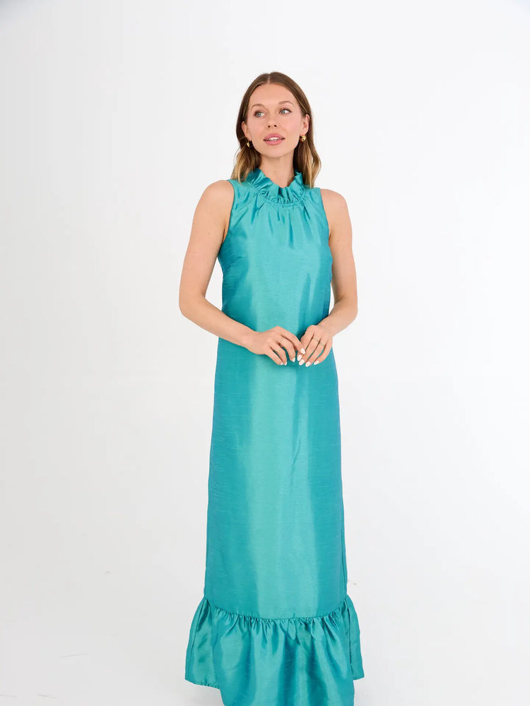 Camille Gown Teal Dupioni
