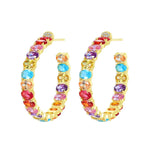 Sadie Jeweled Hoop Earrings - Multi