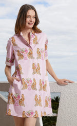 Chatham Dress Pink with Cheetah and Urns