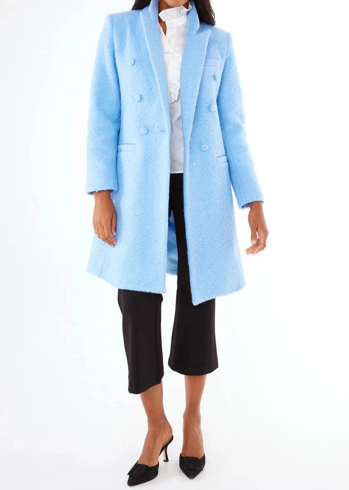 Abigail Coat Light Blue Shearling Boucle