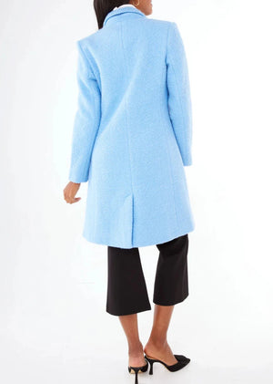 Abigail Coat Light Blue Shearling Boucle